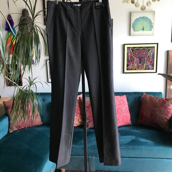 NEW YORK & COMPANY size 4 Tall 7th Avenue Gray Stretch Boot Cut Dress Pants NWT - Picture 1 of 5